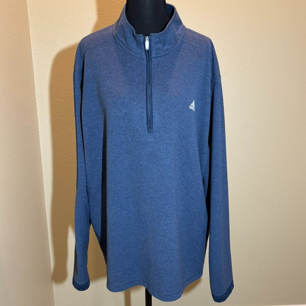 Adidas Men's Blue Pullover Sweatshirt Zipper Shirt XL